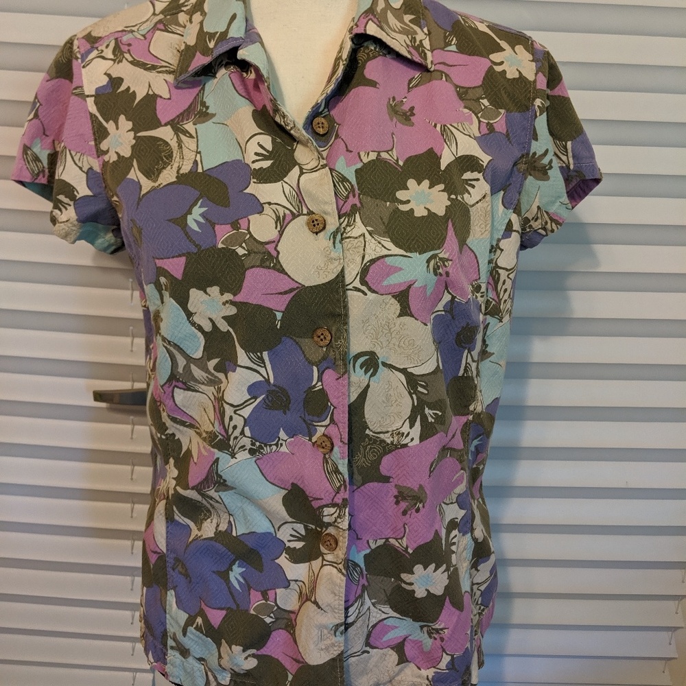 Vintage silk blend Columbia blouse